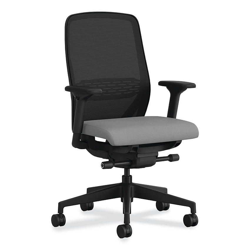 HON Nucleus Series Recharge Task Chair, 16.63 to 21.13 Seat Height, Frost Seat, Black Back, Black Base (HONNR12SAMC22BT)