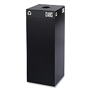 Safco Public Square Recycling Receptacles, Can Recycling, 37 gal, Steel, Black (SAF2983BL)