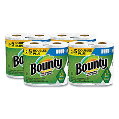 Bounty Select-a-Size Kitchen Roll Paper Towels, 2-Ply, White, 6 x 11, 113 Sheets/Roll, 2 Double Plus Rolls/Pack, 4 Packs/Carton (PGC08362)