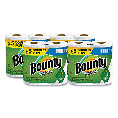 Bounty Select-a-Size Kitchen Roll Paper Towels, 2-Ply, White, 6 x 11, 113 Sheets/Roll, 2 Double Plus Rolls/Pack, 4 Packs/Carton (PGC08362)