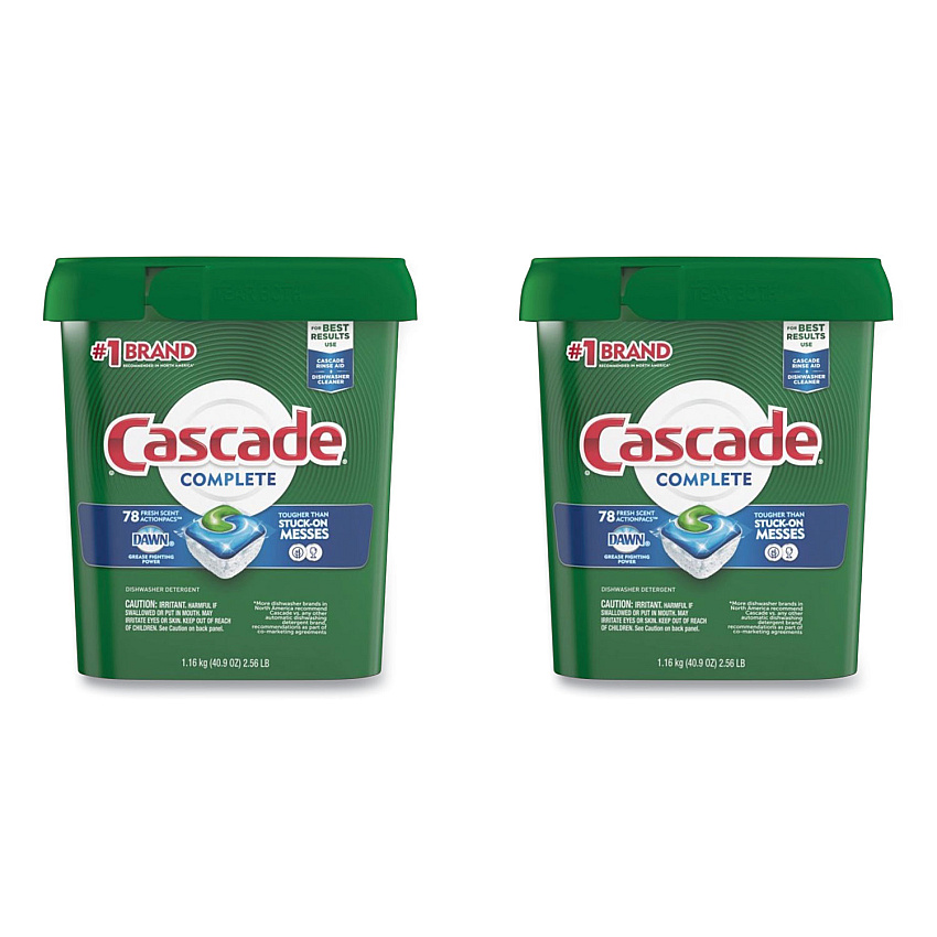 Cascade ActionPacs, Fresh Scent, 40.9 oz Tub, 78/Tub, 2 Tubs/Carton (PGC99269)