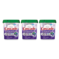 Cascade Platinum Plus ActionPacs Dishwasher Detergent Pods, Fresh Scent, 28.4 oz Tub, 52/Tub, 3 Tubs/Carton (PGC06156)
