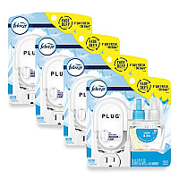 Febreze PLUG Air Freshener Warmer Start Kit, 6.54 x 2.99 x 5.98, Clear/White, 4/Carton (PGC68235)