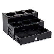 Mind Reader Foundation Collection 9-Compartment Nested Syrup Countertop Bottle Organizer, 12.5 x 5 x 7, Black (EMSSYRUPH9BLK)