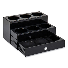 Mind Reader Foundation Collection 9-Compartment Nested Syrup Countertop Bottle Organizer, 12.5 x 5 x 7, Black (EMSSYRUPH9BLK)