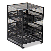Mind Reader Network Collection 5-Compartment Tea Countertop Organizer, 6.75 x 7 x 10, Black (EMSMMTDR5BLK)