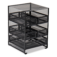 Mind Reader Network Collection 5-Compartment Tea Countertop Organizer, 6.75 x 7 x 10, Black (EMSMMTDR5BLK)