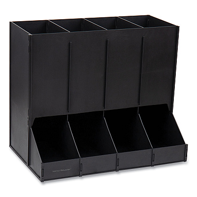 Mind Reader Anchor Collection 4-Compartment Single Serve Pod Countertop Dispenser, 14.25 x 9 x 12.15, Black (EMSCPODBKBLK)