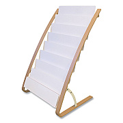 Alba Literature Floor Display Rack, 22.8 x 19.69 x 36.61, White/Woodgrain (ABADDEXPO8WBC)