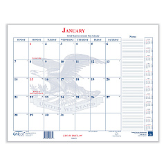 Unicor 7510016648791, Calendar Blotter, 22 x 18, White Sheets, 13-Month: Jan 2025 to Jan 2026