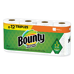 Bounty Kitchen Roll Paper Towels, 2-Ply, White, 10.5 x 11, 87 Sheets/Roll, 4 Triple Rolls/Pack, 6 Packs/Carton (PGC06109)
