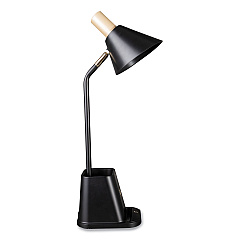 OttLite Wellness Series Merge LED Desk Lamp with Wireless Charging, 18.25" High, Black (OTTCS7QAK1W)
