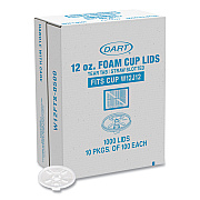 Dart Lids for Foam Cups and Containers, Fits 12 oz Cups, Translucent, 1,000/Carton (DCCW12FTS)