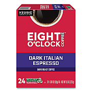 Eight O'Clock Dark Italian Espresso Coffee K-Cups, 24/Box (GMT6408)