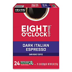 Eight O'Clock Dark Italian Espresso Coffee K-Cups, 24/Box (GMT6408)