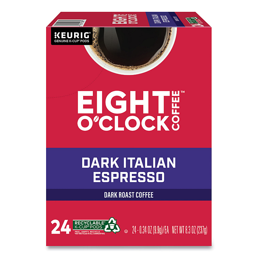 Eight O'Clock Dark Italian Espresso Coffee K-Cups, 24/Box (GMT6408)
