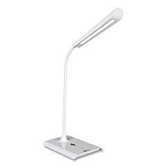 OttLite Wellness Series Power Up LED Desk Lamp, 13" to 21" High, White (OTTCS030QISHPR)