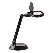 OttLite Space-Saving LED Magnifier Desk Lamp, 14" High, Black (OTTG97BGCFFP)