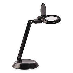 OttLite Space-Saving LED Magnifier Desk Lamp, 14" High, Black (OTTG97BGCFFP)