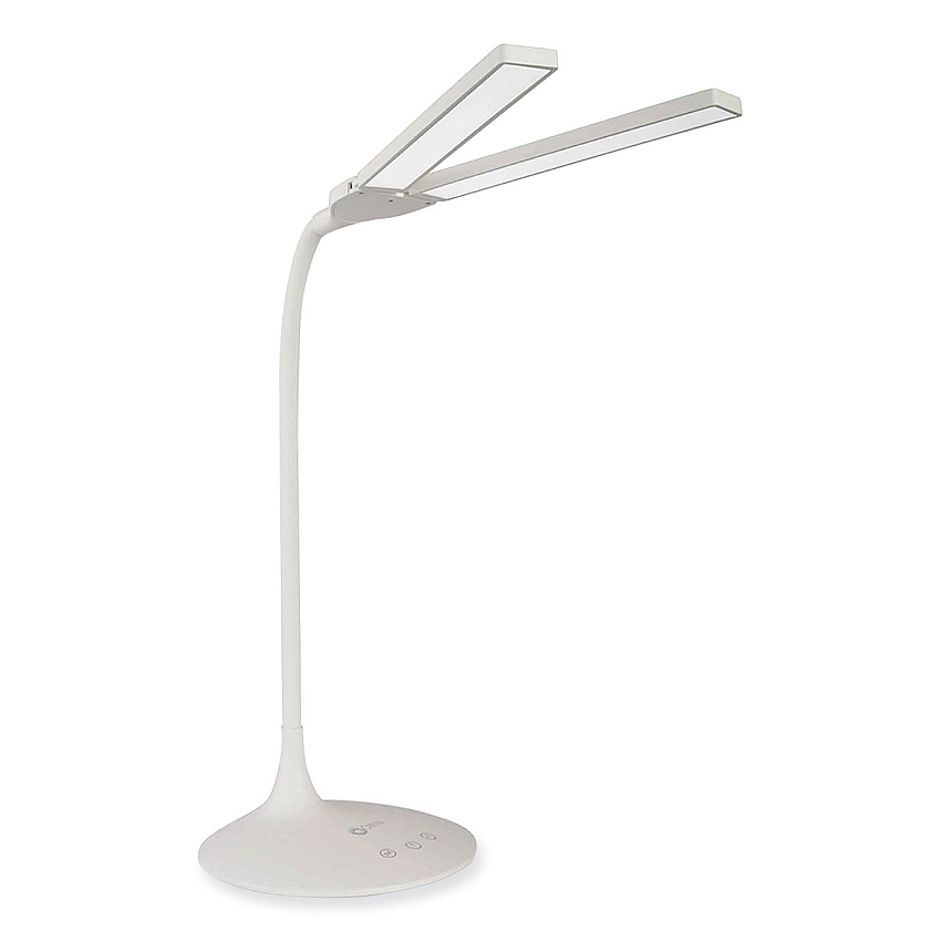 OttLite Wellness Series Pivot LED Desk Lamp with Dual Shades, 13.25" to 26" High, White (OTTCSN5900C)