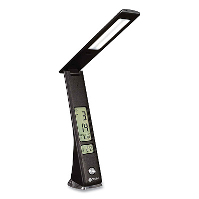 OttLite Wellness Series Rise LED Desk Lamp with Digital Display, 12" to 19" High, Black (OTTCSE13G59)