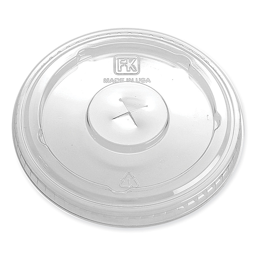 Fabri-Kal Greenware Cold Drink Lids, X-Slot, Fits 12 oz to 20 oz Cup, Clear, 1,000/Carton (FABLS636FX)