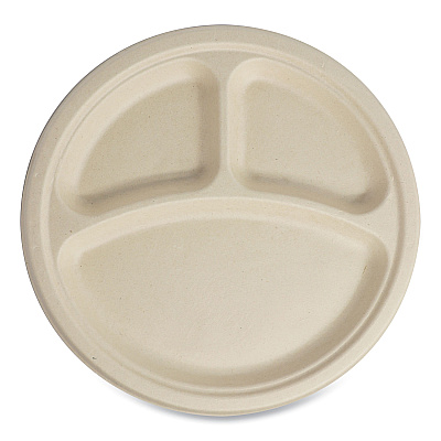 World Centric Fiber Plates, 10" dia, Natural, 700/Carton (WORPLSCU10TLFS)