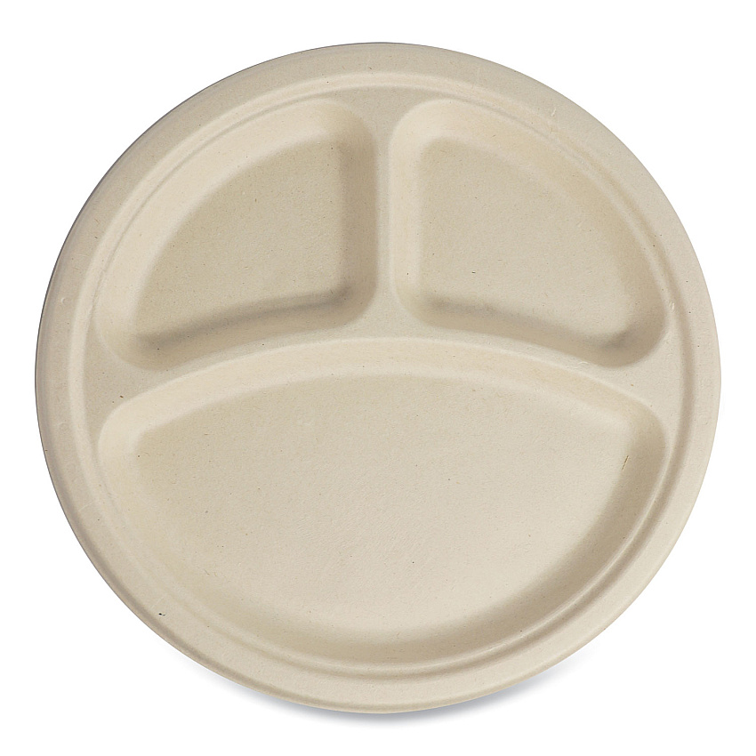 World Centric Fiber Plates, 10" dia, Natural, 700/Carton (WORPLSCU10TLFS)