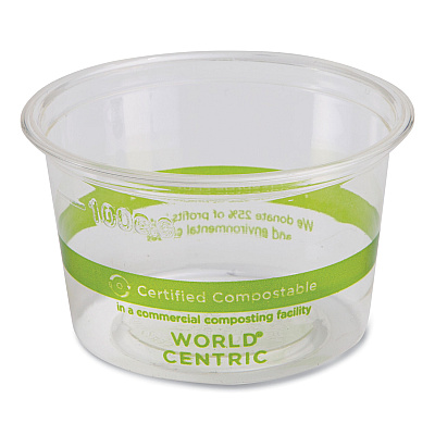 World Centric PLA Clear Cold Cups, 4 oz, Clear, 1,000/Carton (WORCPCS4S)