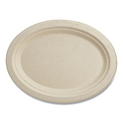 World Centric Fiber Plates, Oval, 9.9 x 12, Natural, 500/Carton (WORPLSCU12OLFS)