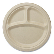 World Centric Fiber Plates, 9" dia, Natural, 1,000/Carton (WORPLSC9TLFS)