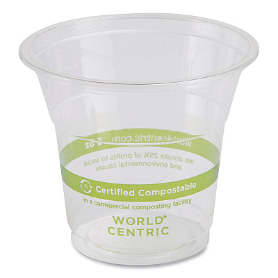 World Centric PLA Clear Cold Cups, 5 oz, Clear, 2,000/Carton (WORCPCS5)