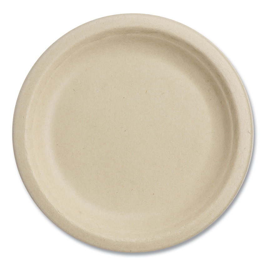 World Centric Fiber Plates, 7" dia, Natural, 1,000/Carton (WORPLSCU7LFS)