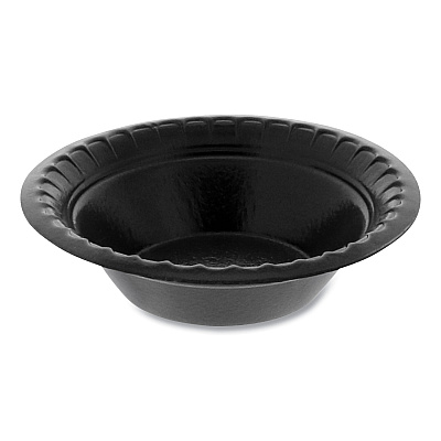 Pactiv Evergreen Placesetter Deluxe Laminated Foam Dinnerware, Bowl, 4 oz, Black, 1,250/Carton (PCTYTKB00040000)