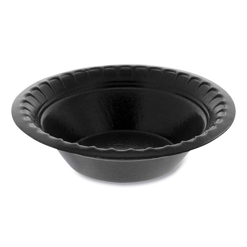 Pactiv Evergreen Placesetter Deluxe Laminated Foam Dinnerware, Bowl, 4 oz, Black, 1,250/Carton (PCTYTKB00040000)
