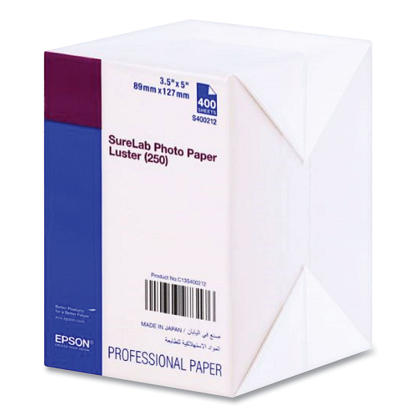 Epson SureLab Photo Paper, 3.5 x 5, Luster White, 400/Pack (EPSS400212)