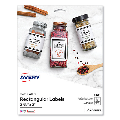 Avery Laser/Inkjet 3.5" Diskette Labels, White, 375/Pack (AVE6490)