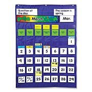 Carson-Dellosa Education Complete Calendar and Weather Pocket Chart, 51 Pockets, 26 x 37.25, Blue (CDP158003)