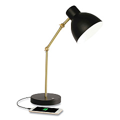OttLite Wellness Series Direct LED Desk Lamp, 4" to 18" High, Brass (OTTCS01BS9SHPR)