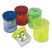 TPG Creations Eisen Pencil Sharpener, Two-Hole, 1.5 x 1.75, Randomly Assorted Barrel and Lid Colors (TPGESN51301)