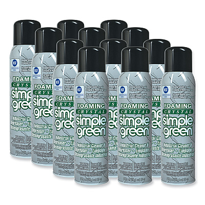 Simple Green Foaming Crystal Industrial Cleaner and Degreaser, 20 oz Aerosol Spray, 12/Carton (SMP19010)