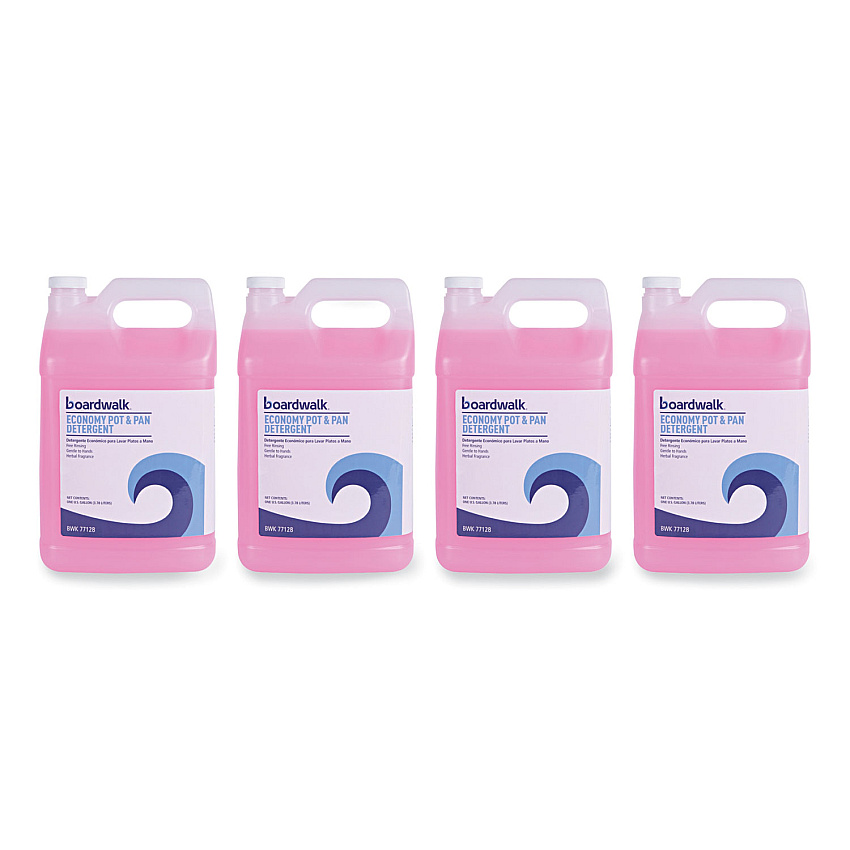 Boardwalk Industrial Strength Pot and Pan Detergent, 1 gal Bottle, 4/Carton (BWK77128)