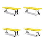 Correll Adjustable Folding Tables, Rectangular, 72" x 30" x 22" to 32", Yellow Top, Black Legs, 4/Pallet (CRLRA3072284P)