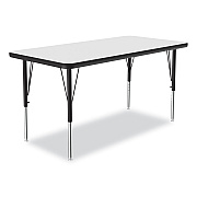 Correll Markerboard Activity Tables, Rectangular, 48" x 24" x 19" to 29", White Top, Black Legs, 4/Pallet (CRL2448DE80954P)