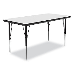 Correll Markerboard Activity Tables, Rectangular, 48" x 24" x 19" to 29", White Top, Black Legs, 4/Pallet (CRL2448DE80954P)