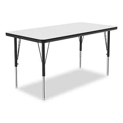 Correll Markerboard Activity Tables, Rectangular, 48" x 24" x 19" to 29", White Top, Black Legs, 4/Pallet (CRL2448DE80954P)