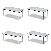 Correll Adjustable Activity Table, Rectangular, 60" x 30" x 19" to 29", Granite Top, Black Legs, 4/Pallet (CRL3060TF15954P)