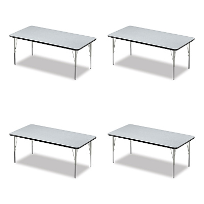 Correll Adjustable Activity Table, Rectangular, 60" x 30" x 19" to 29", Granite Top, Black Legs, 4/Pallet (CRL3060TF15954P)