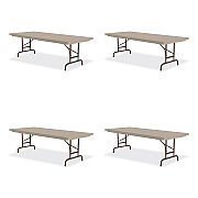 Correll Adjustable Folding Tables, Rectangular, 60" x 30" x 22" to 32", Mocha  Granite Top, Brown Legs, 4/Pallet (CRLRA3060244P)