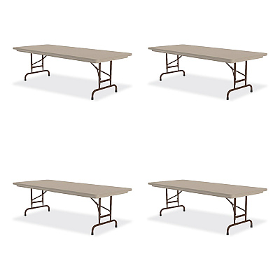 Correll Adjustable Folding Tables, Rectangular, 60" x 30" x 22" to 32", Mocha  Granite Top, Brown Legs, 4/Pallet (CRLRA3060244P)